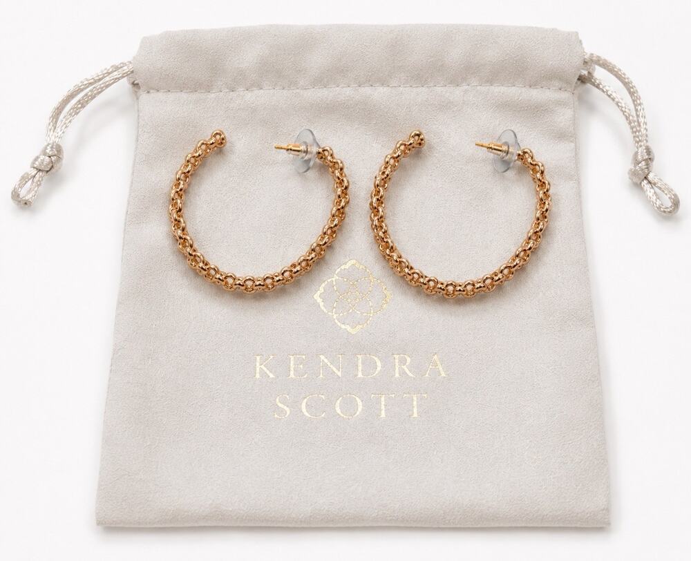 Kendra Scott Retired Fallyn Hoop Rose Gold Hoop Earrings Rose Gold NWT